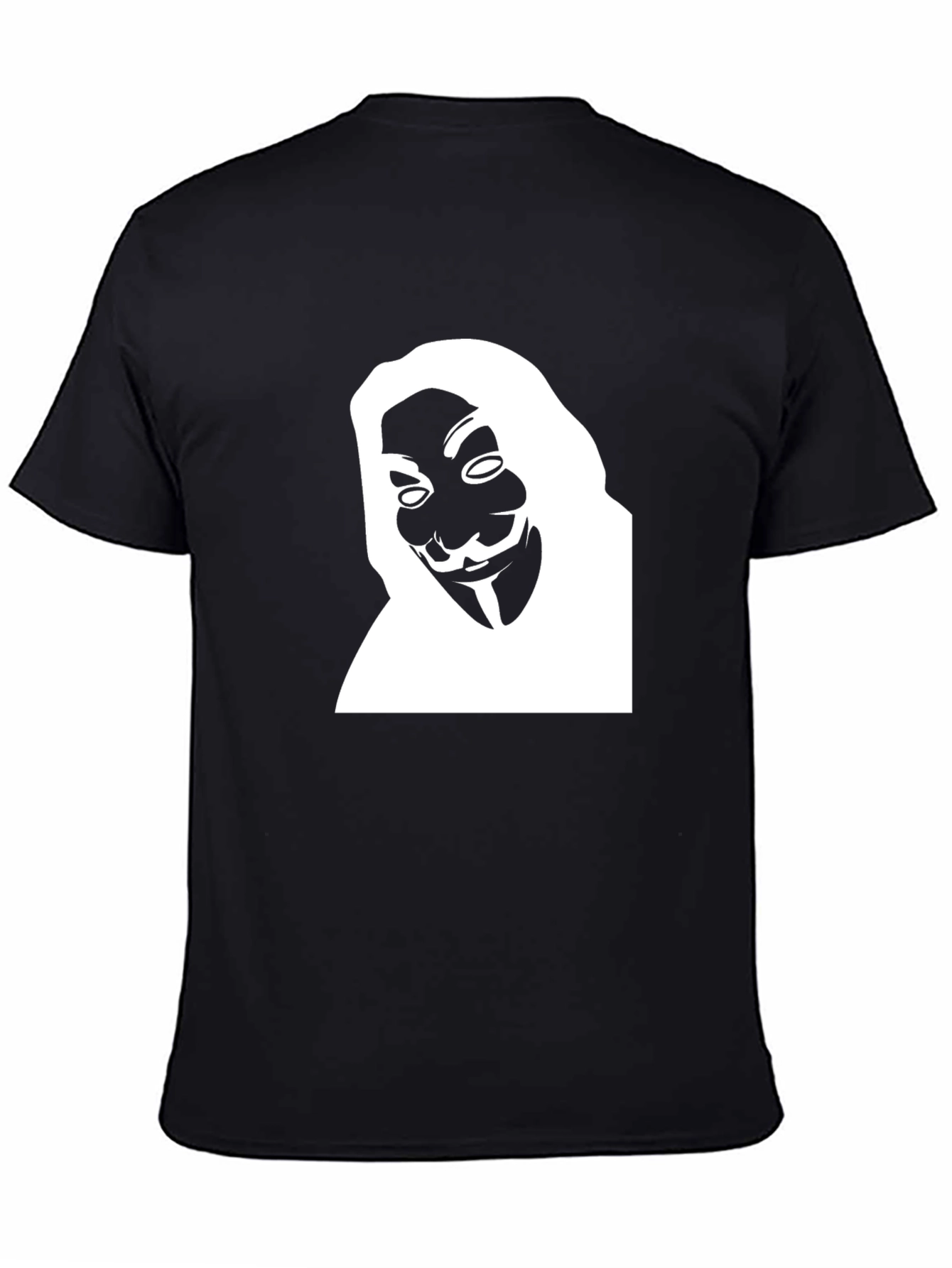 Anonymous Mask Graphic Tee - Black Cotton T-Shirt