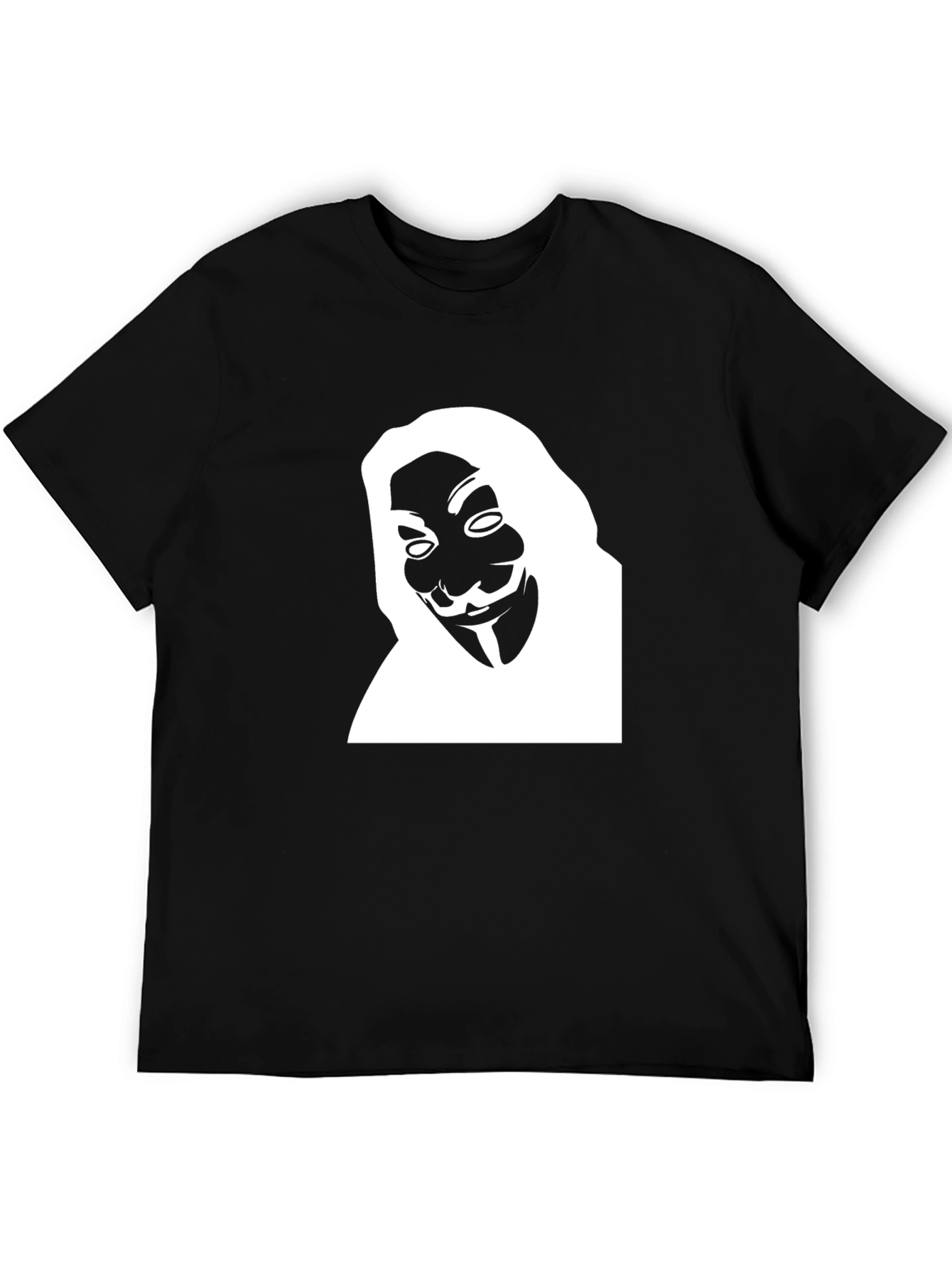 Anonymous Mask Graphic Tee - Black Cotton T-Shirt