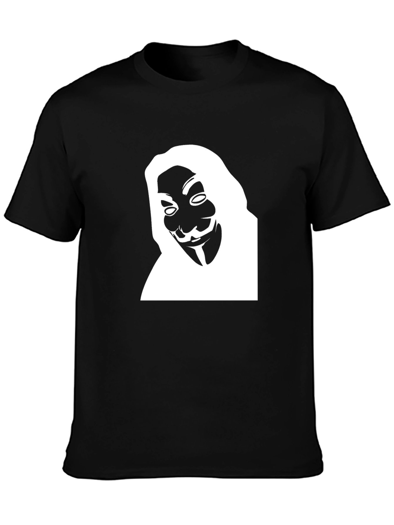 Anonymous Mask Graphic Tee - Black Cotton T-Shirt