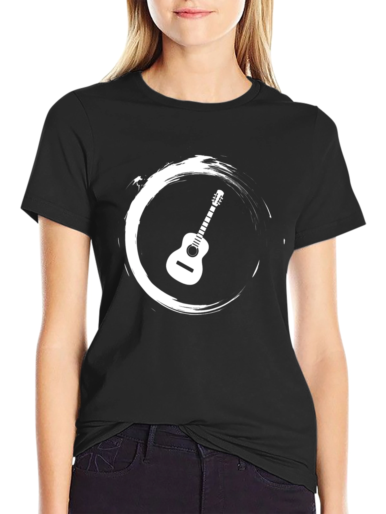 Guitar Circle Graphic Tee - Stylish Musician T-Shirt