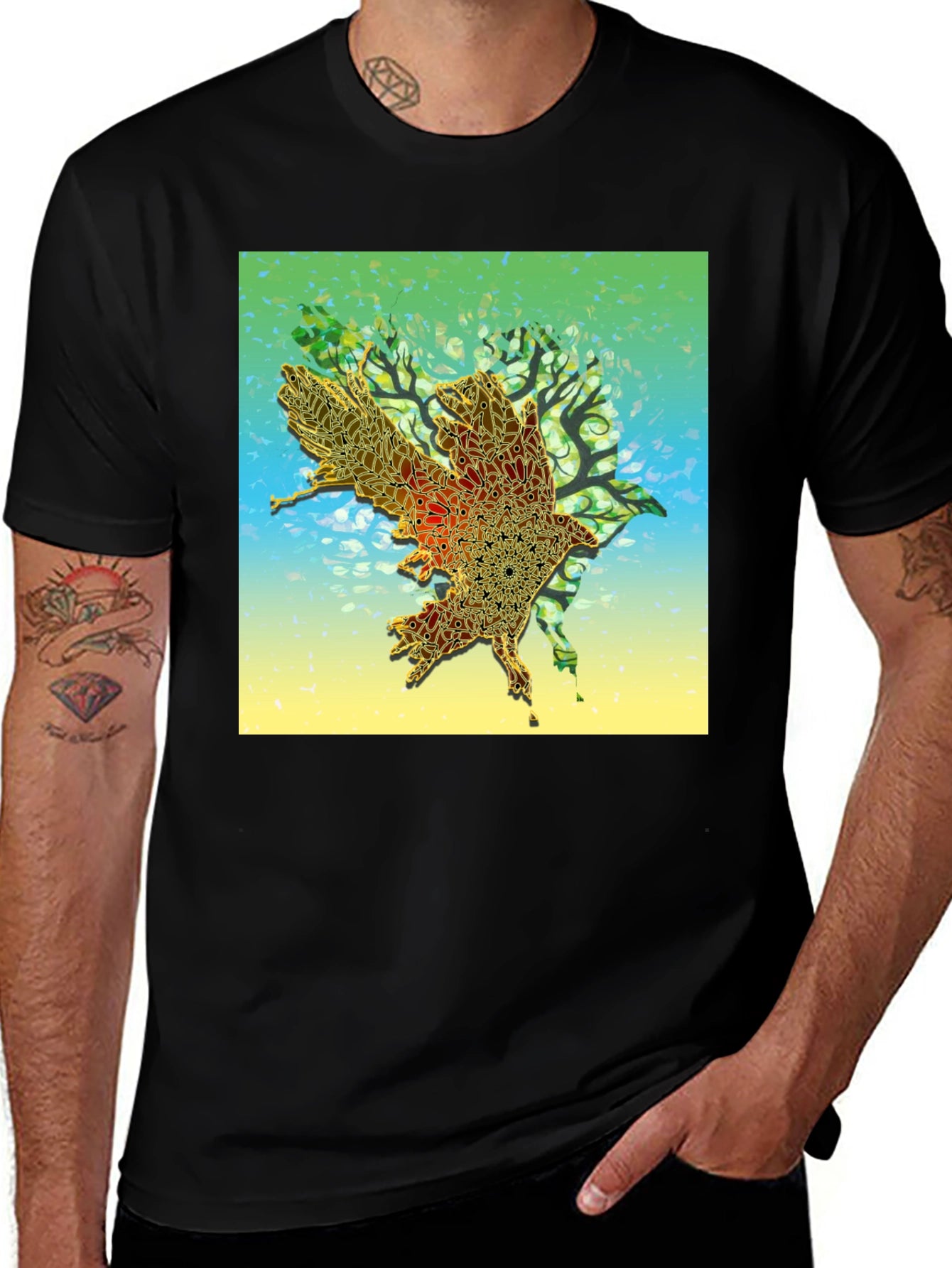 Abstract Bird Graphic Tee