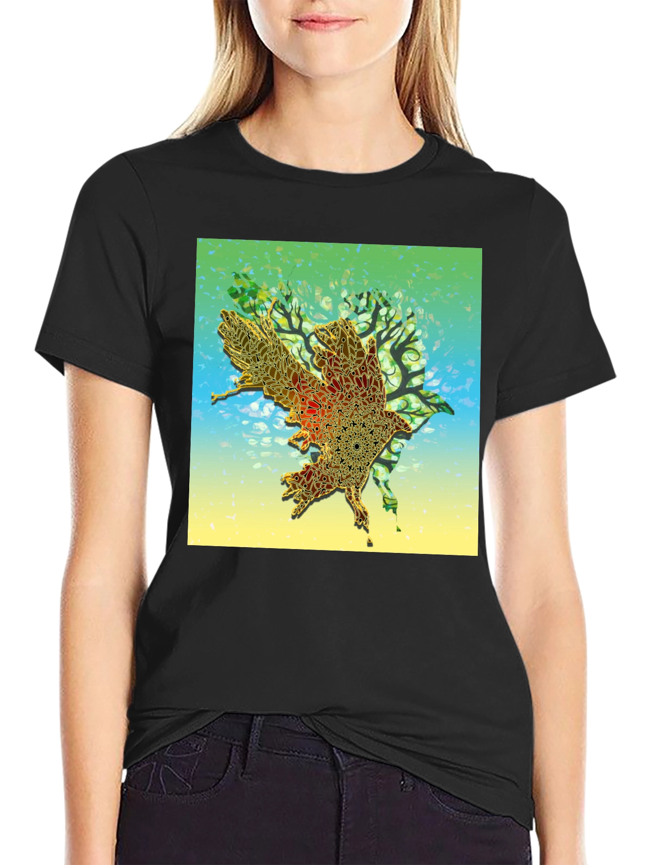 Abstract Bird Graphic Tee