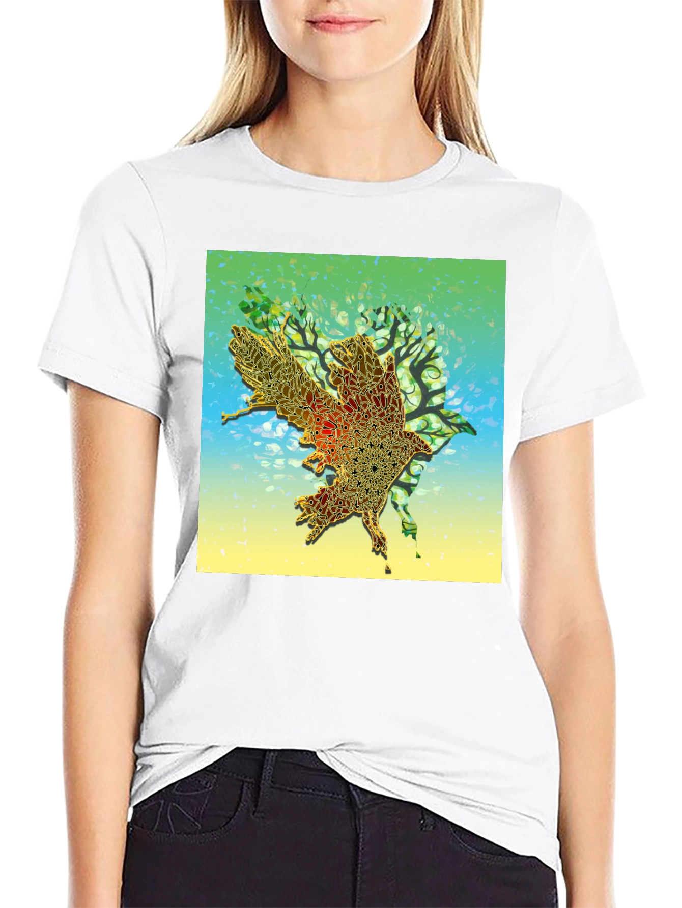 Abstract Bird Graphic Tee
