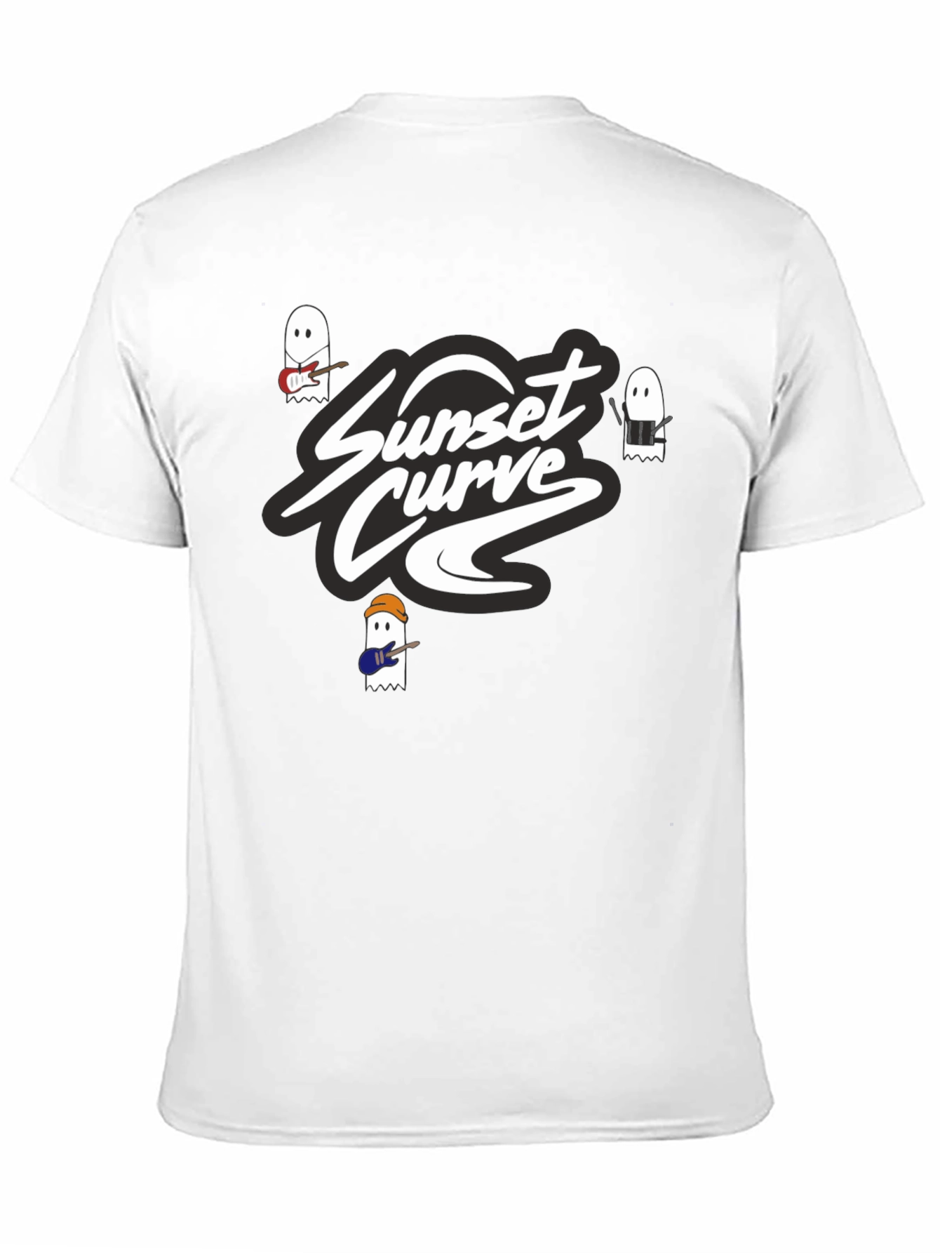 Sunset Curve Band Ghost T-Shirt - Black