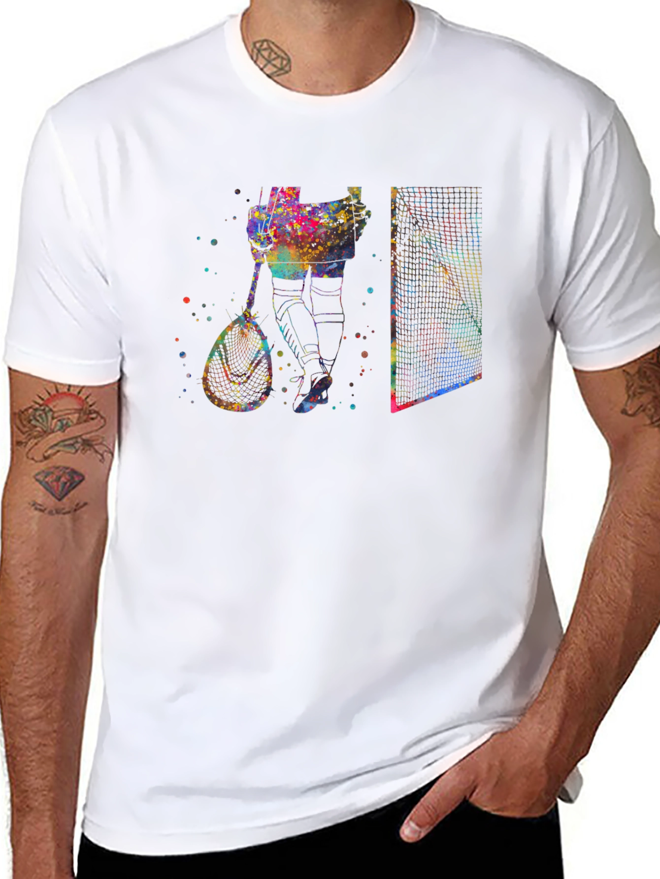 Lacrosse Watercolor Graphic T-Shirt