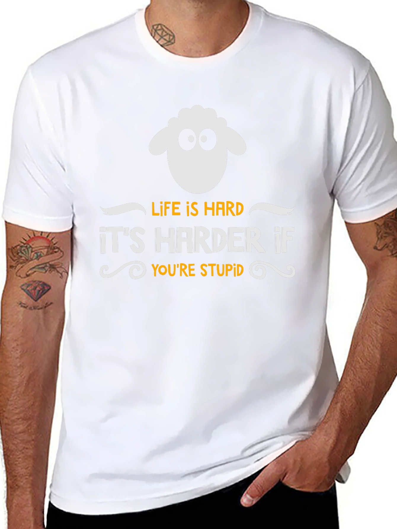 Funny Sheep Graphic T-Shirt - Life is Hard