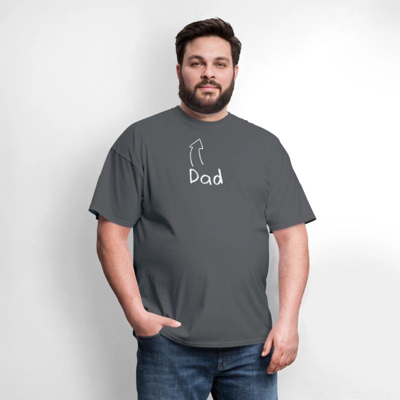 dad text hand writing with arrow pointing head