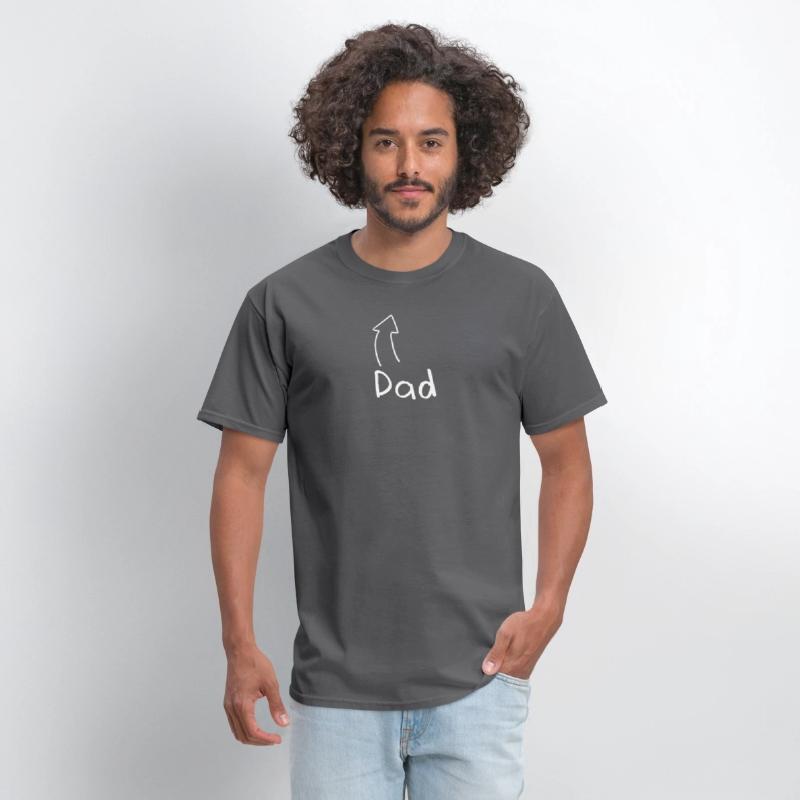 dad text hand writing with arrow pointing head