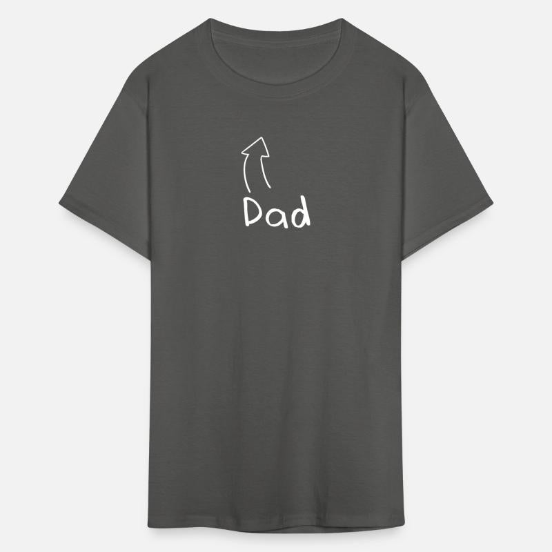 dad text hand writing with arrow pointing head