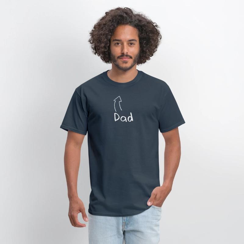 dad text hand writing with arrow pointing head