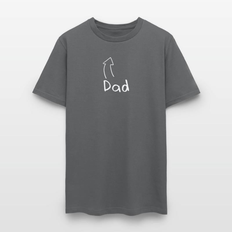 dad text hand writing with arrow pointing head