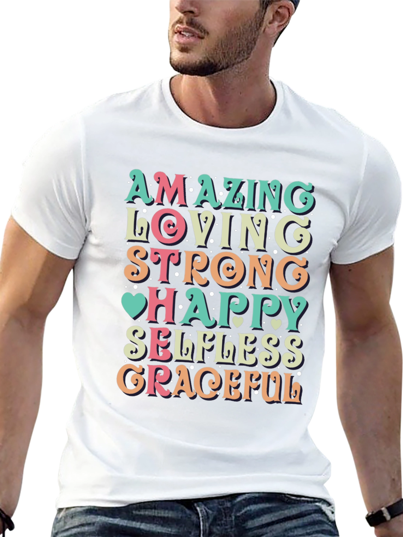 Amazing Mother T-Shirt - Loving Strong Happy Selfless