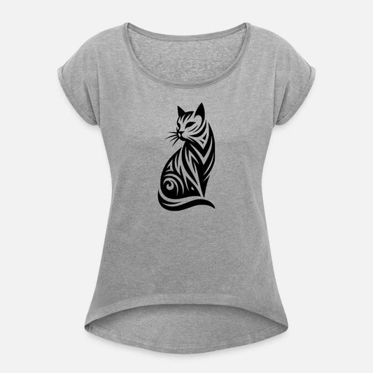 Decorative Cat Silhouette In Tribal Style