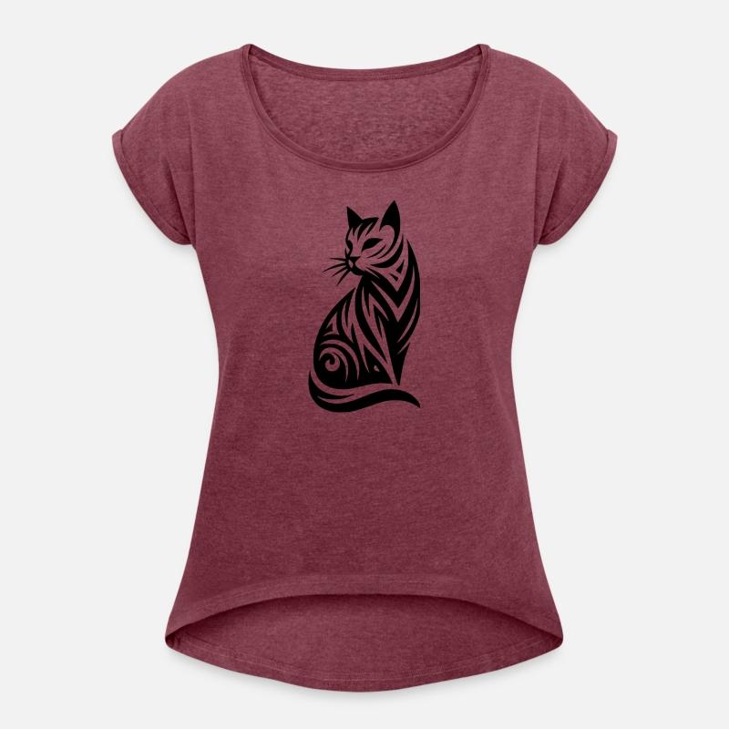 Decorative Cat Silhouette In Tribal Style