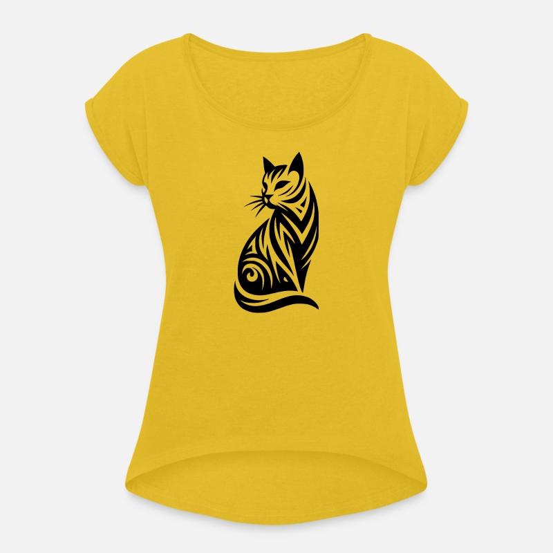 Decorative Cat Silhouette In Tribal Style
