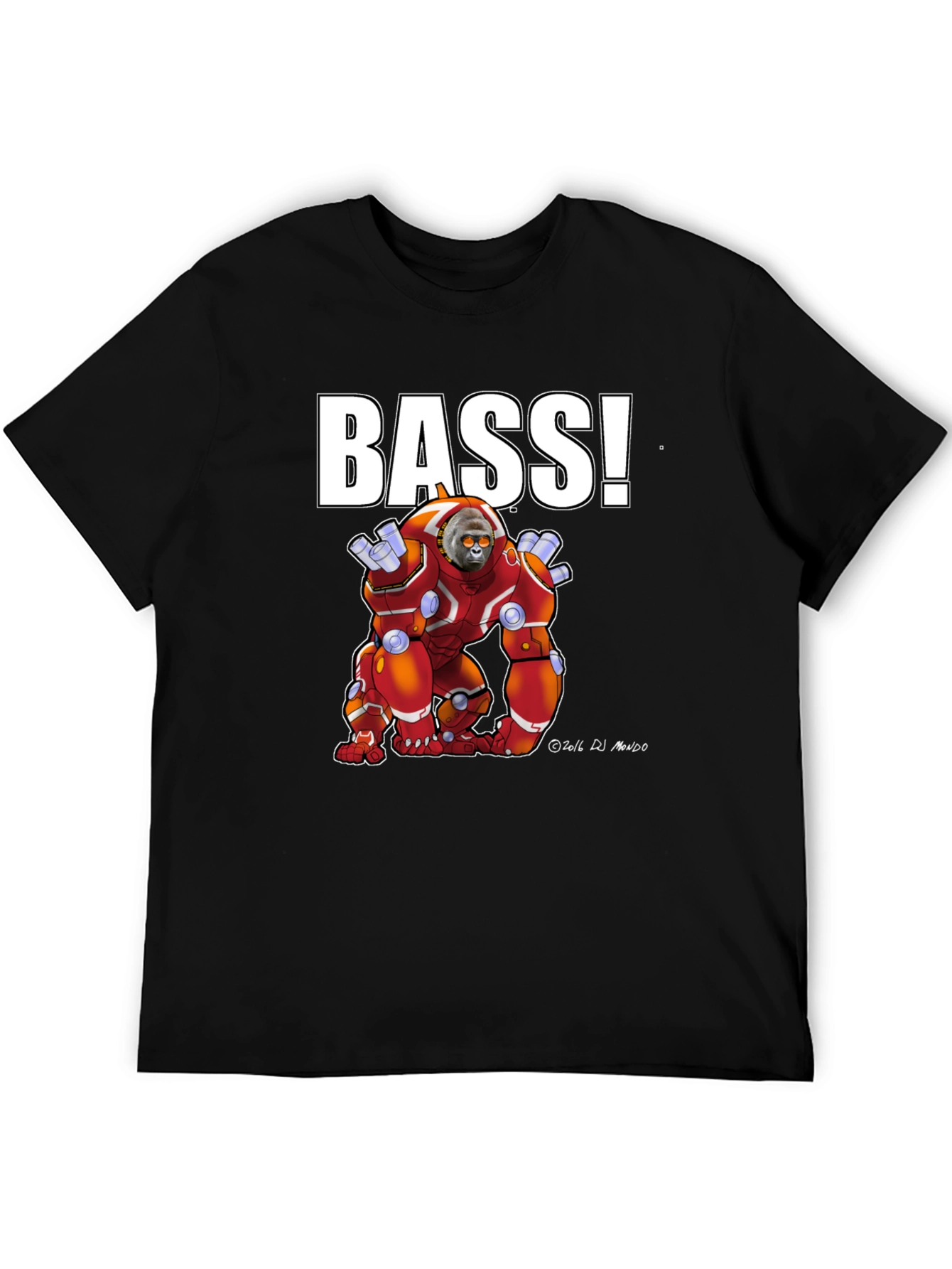 BASS! Graphic T-Shirt - Cyborg Ape Design