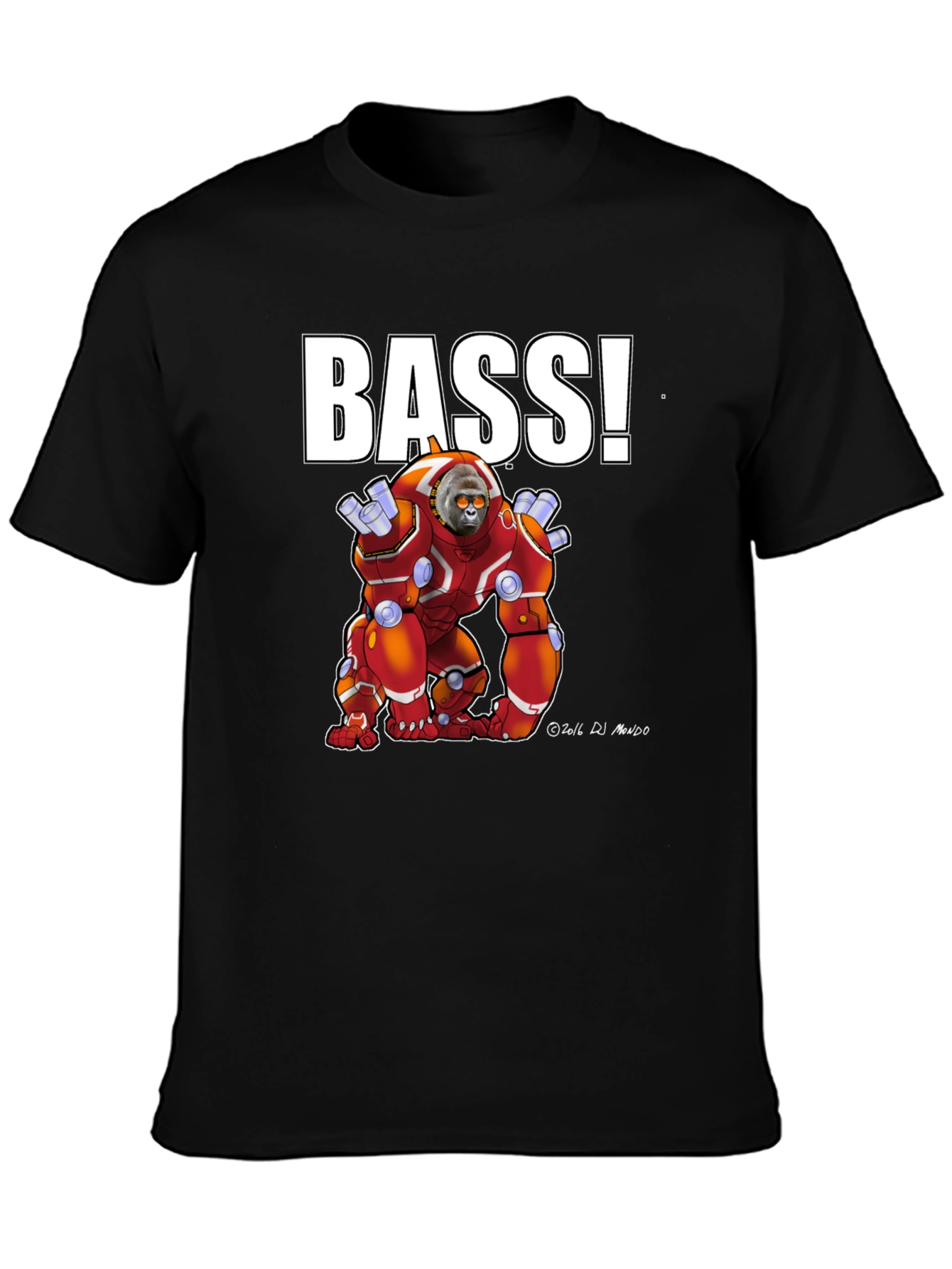 BASS! Graphic T-Shirt - Cyborg Ape Design