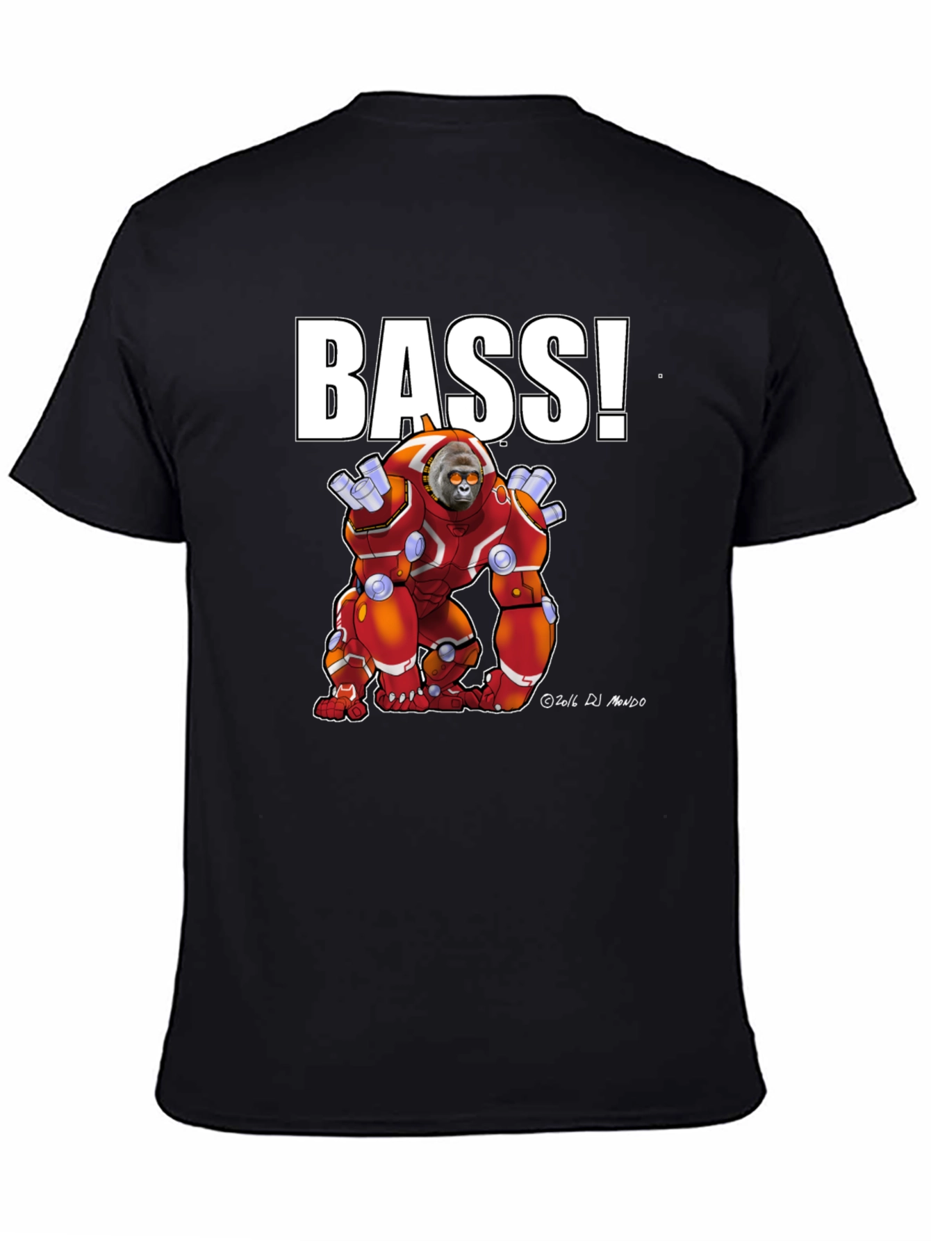 BASS! Graphic T-Shirt - Cyborg Ape Design