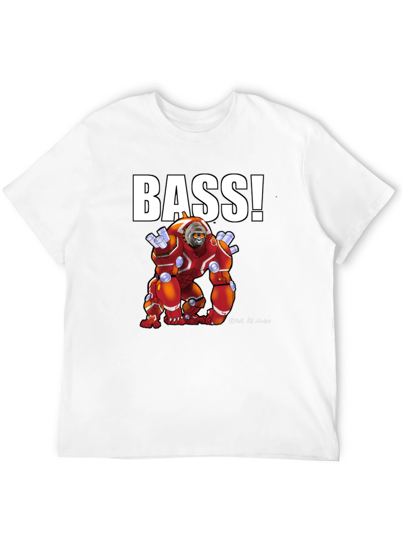 BASS! Graphic T-Shirt - Cyborg Ape Design