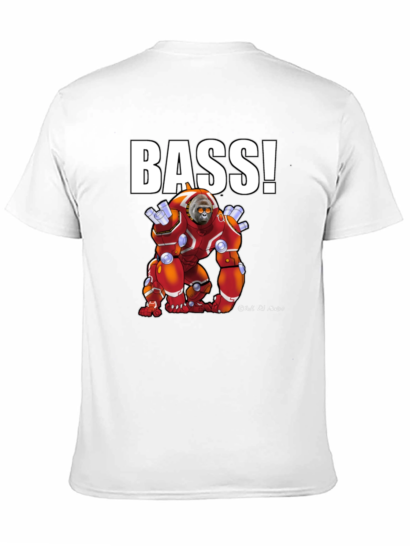 BASS! Graphic T-Shirt - Cyborg Ape Design