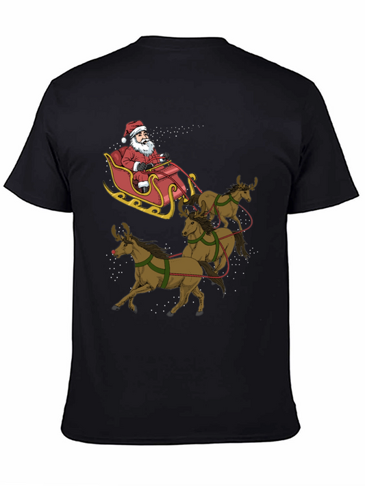 Santas Reindeer Sleigh Ride Graphic Tee