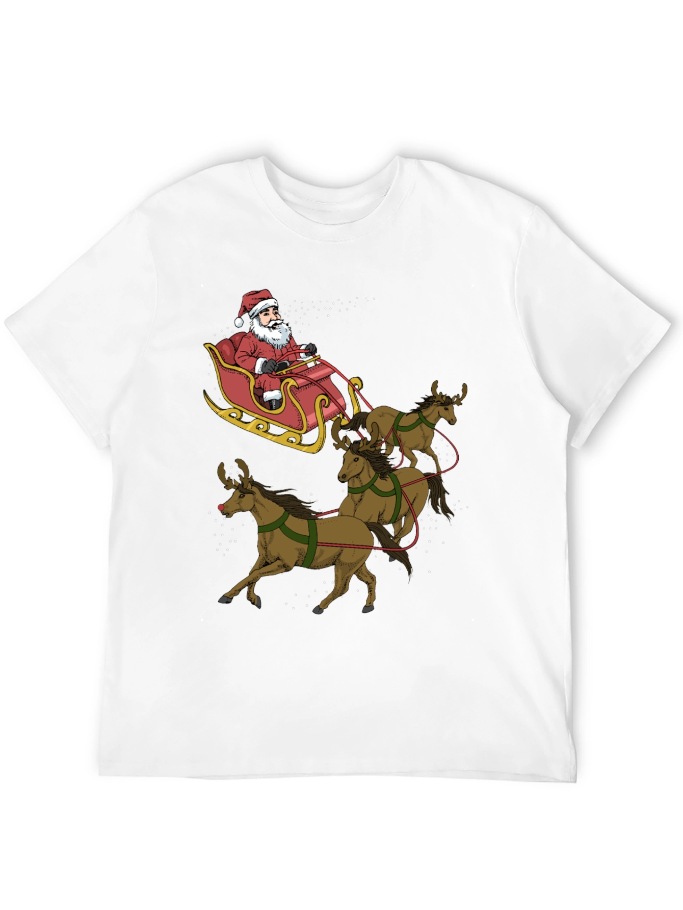 Santas Reindeer Sleigh Ride Graphic Tee
