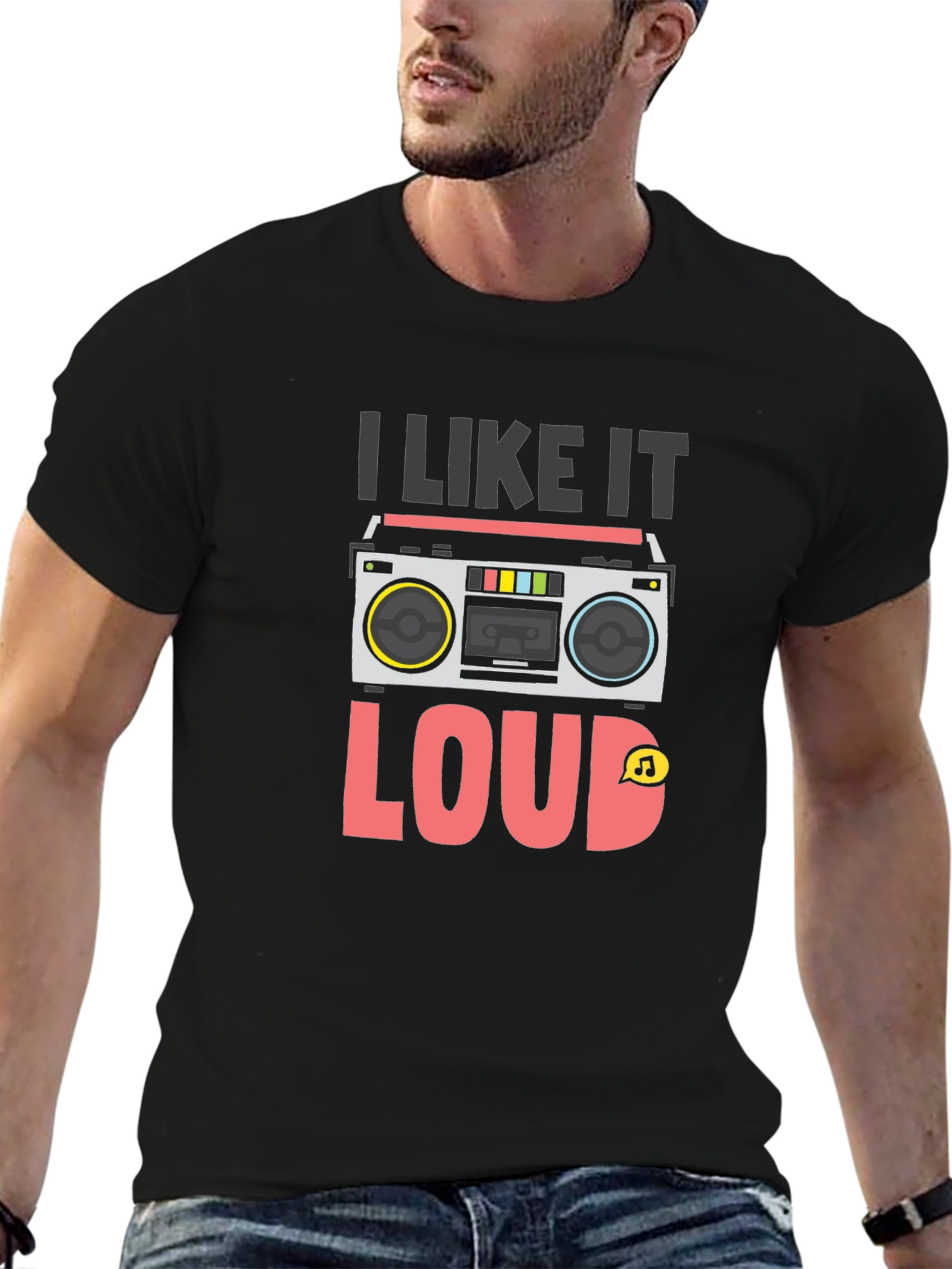 I Like It Loud Retro Boombox Graphic T-Shirt