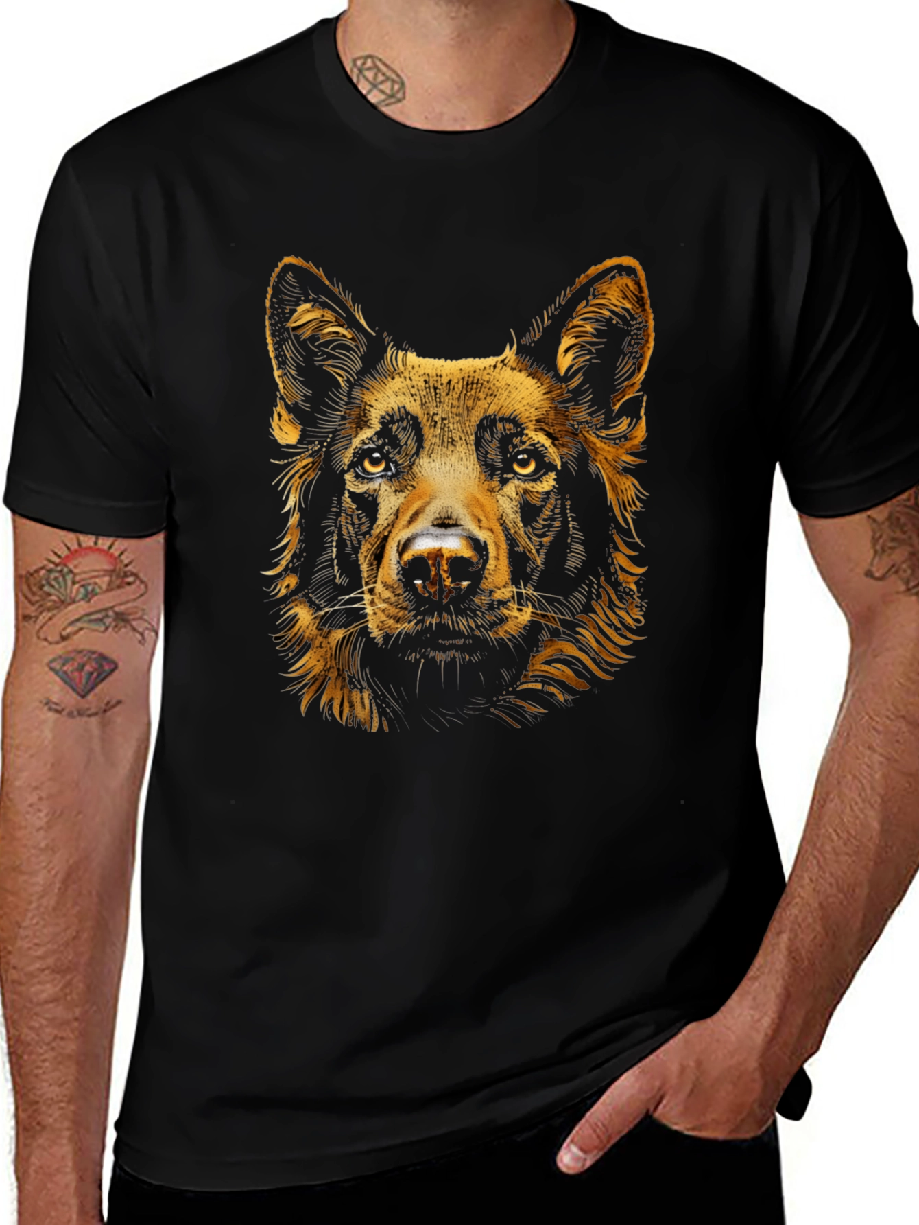 Dog Portrait Graphic Tee - Soft Cotton Blend