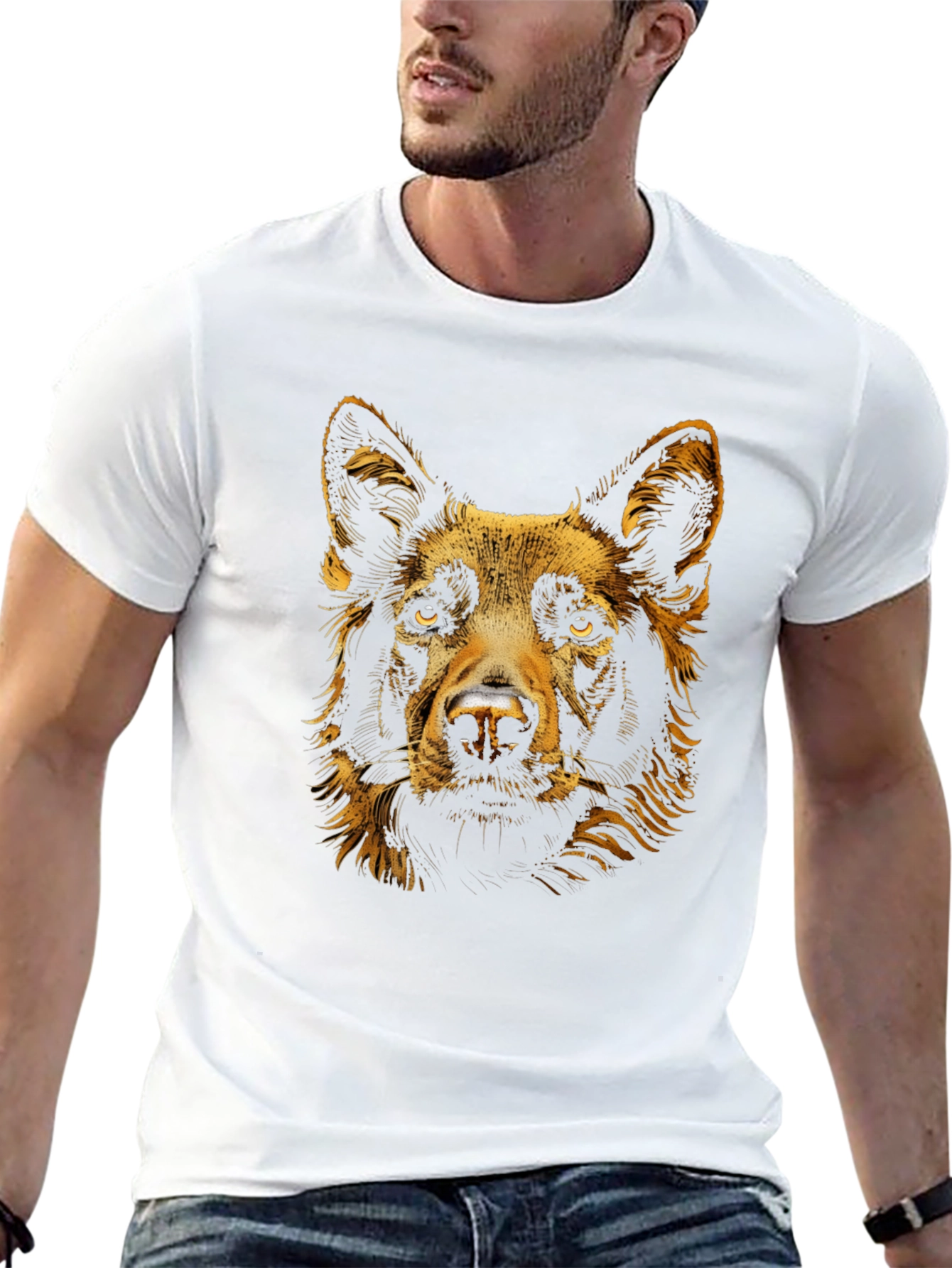 Dog Portrait Graphic Tee - Soft Cotton Blend