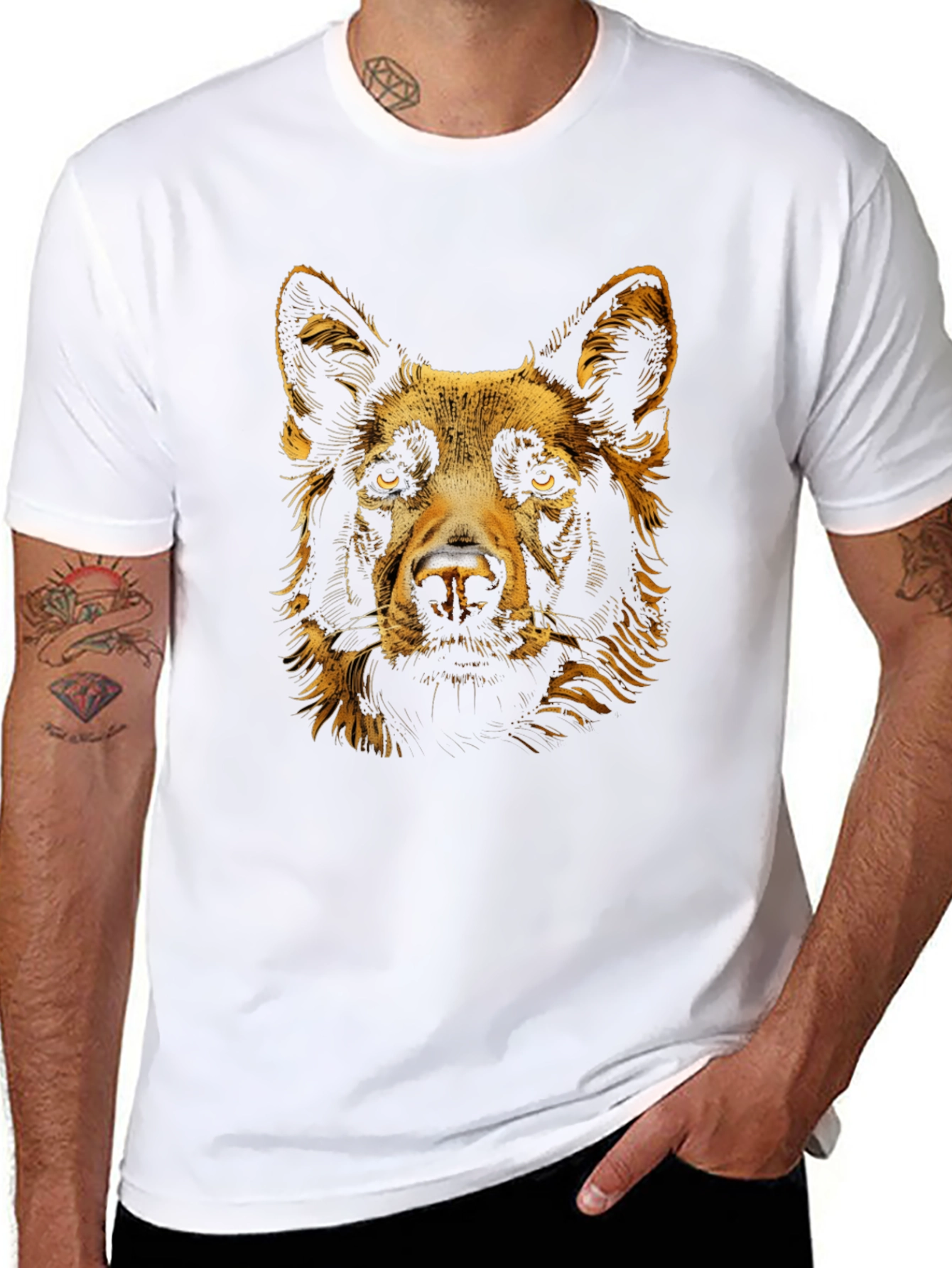 Dog Portrait Graphic Tee - Soft Cotton Blend