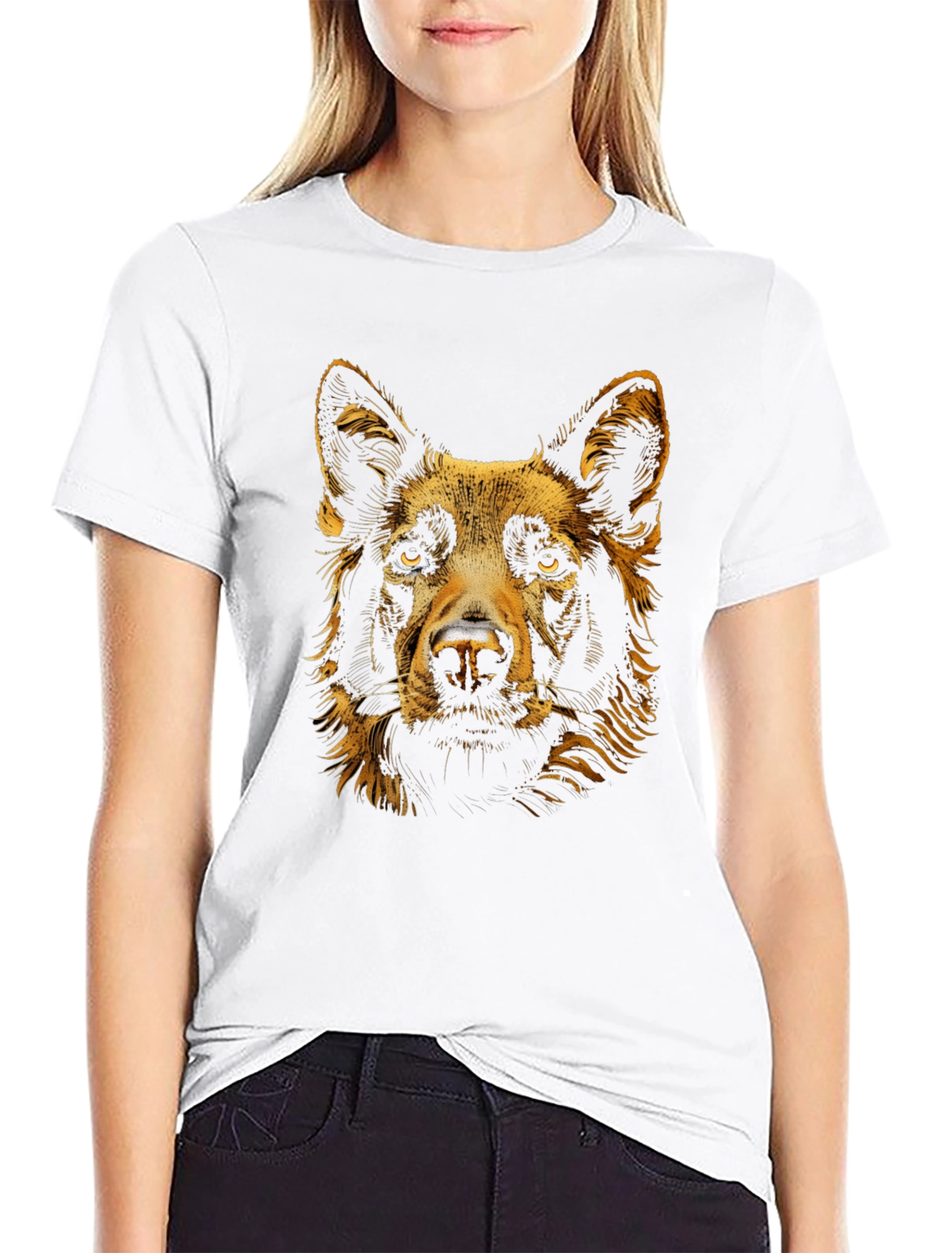 Dog Portrait Graphic Tee - Soft Cotton Blend