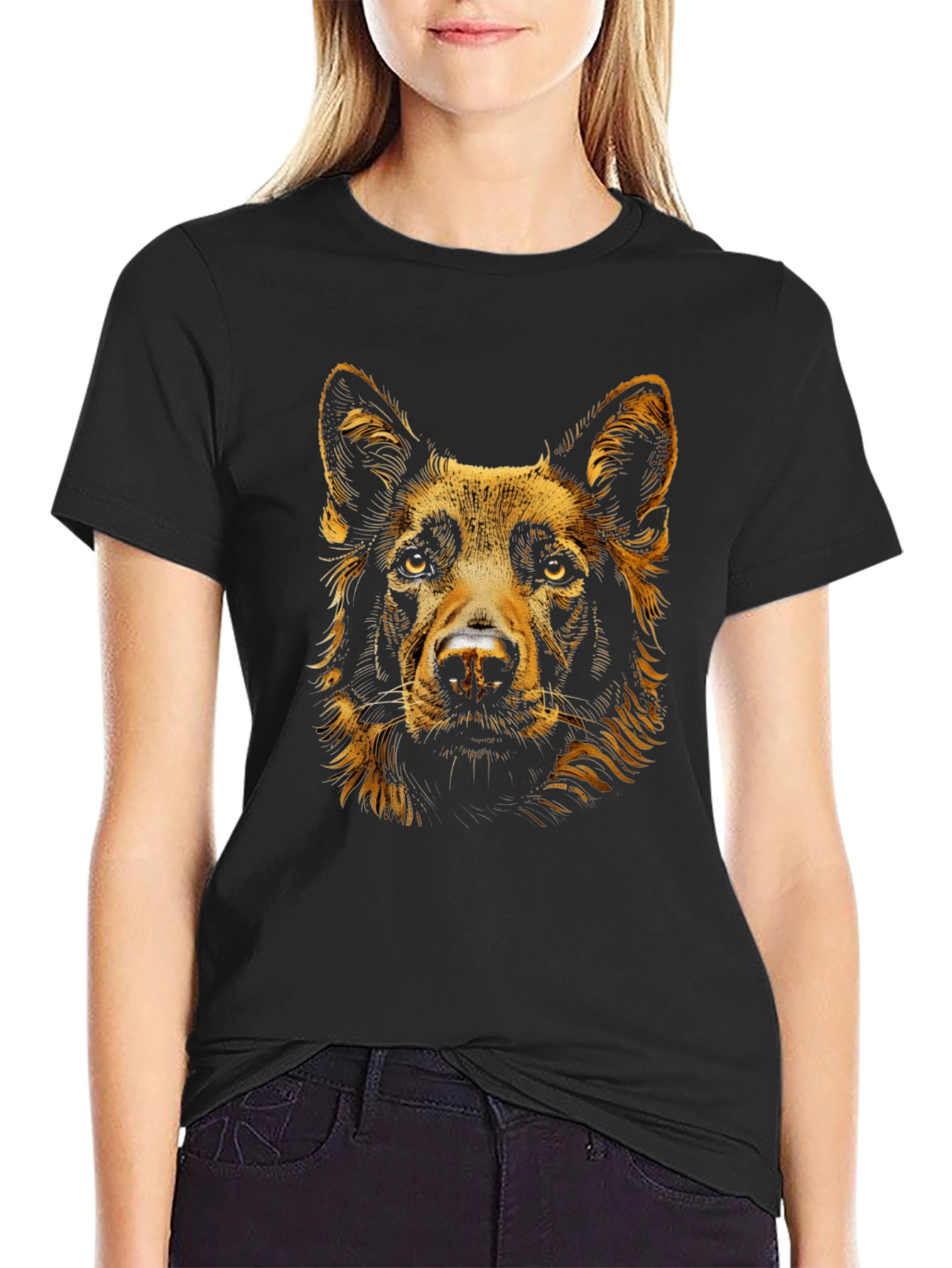 Dog Portrait Graphic Tee - Soft Cotton Blend