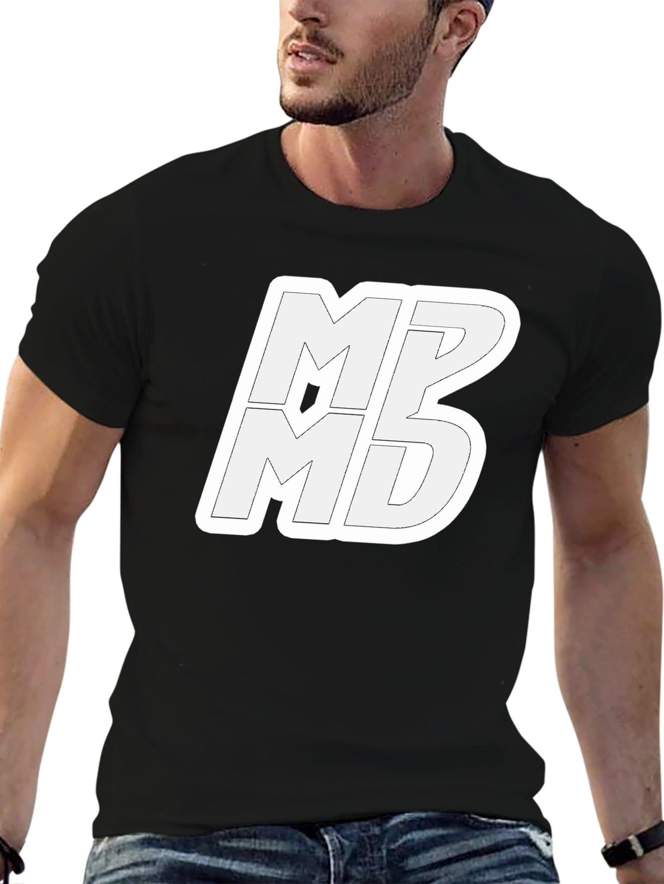 Black Graphic Tee - MPB MD Logo Print