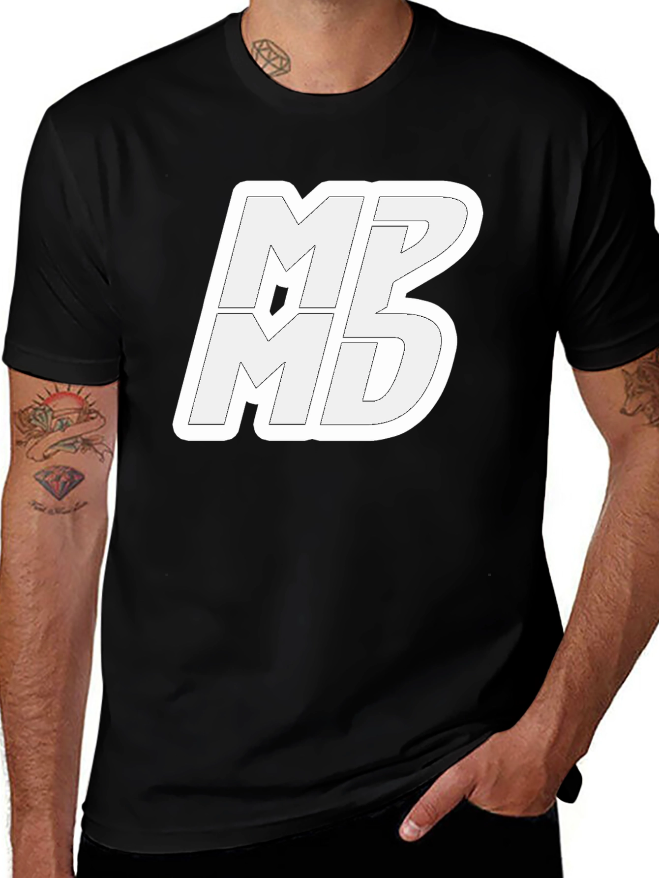 Black Graphic Tee - MPB MD Logo Print