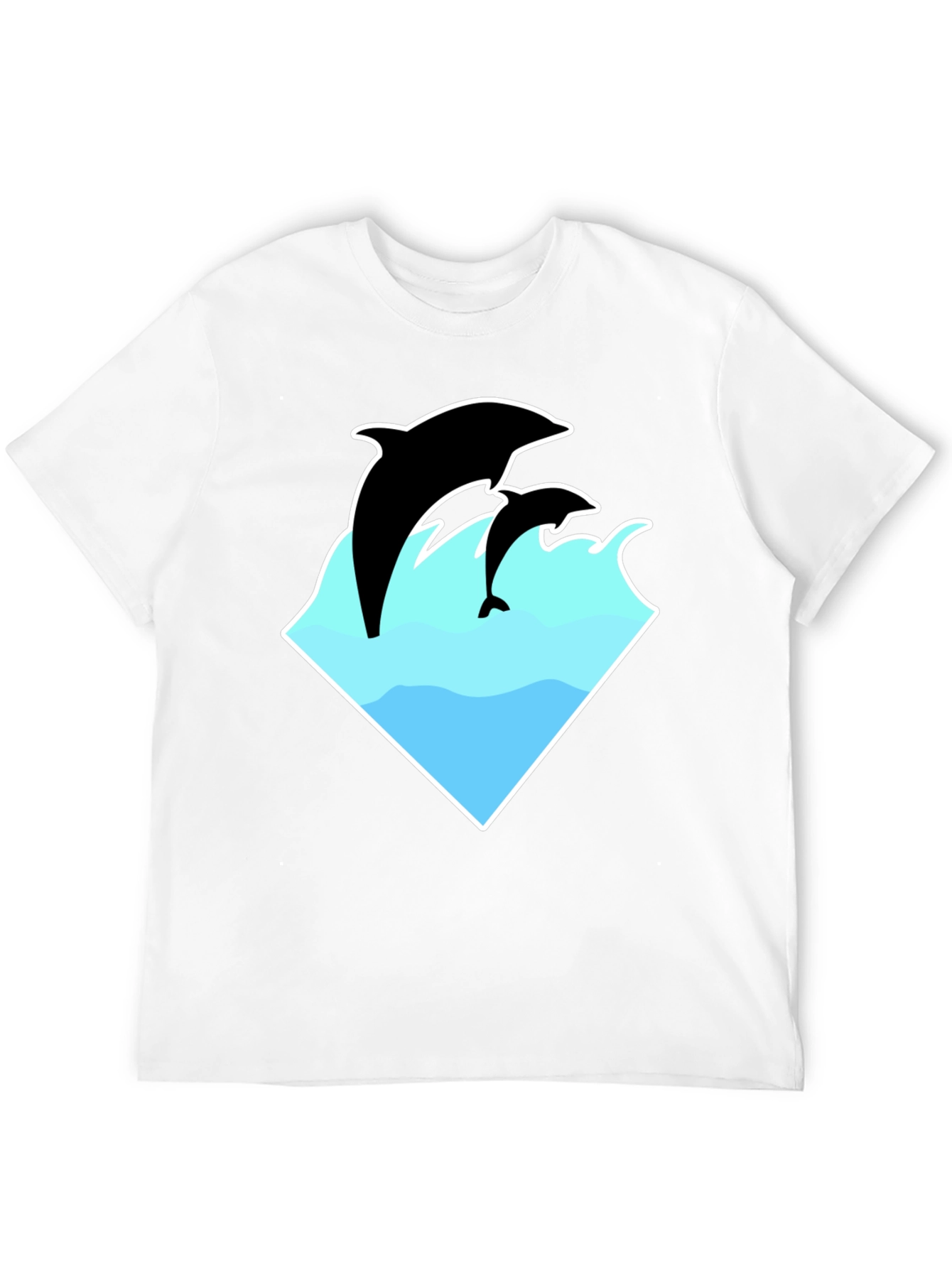 Dolphin Graphic T-Shirt - Black Cotton Tee