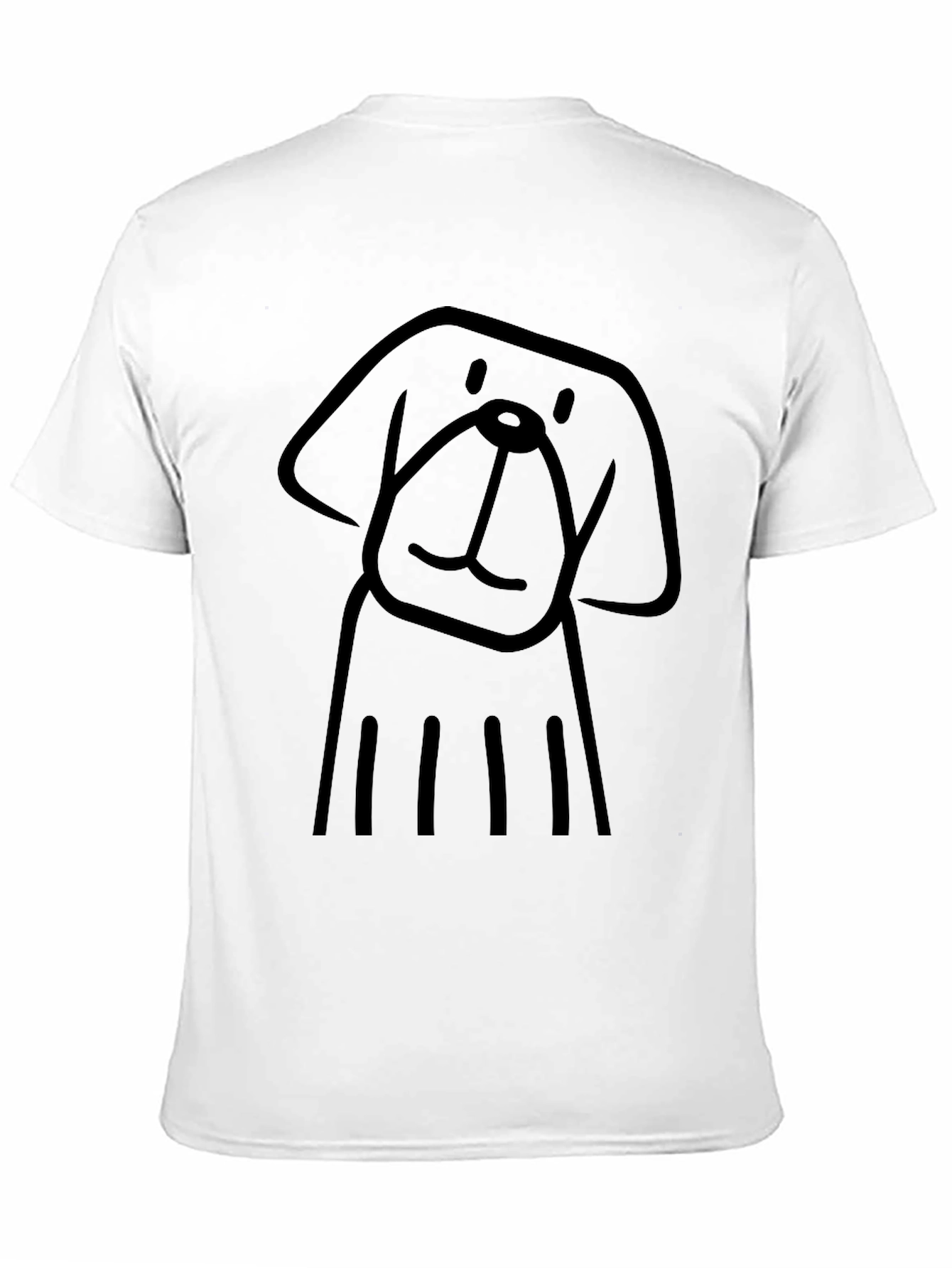 Dog Graphic Black Tee - Casual Style