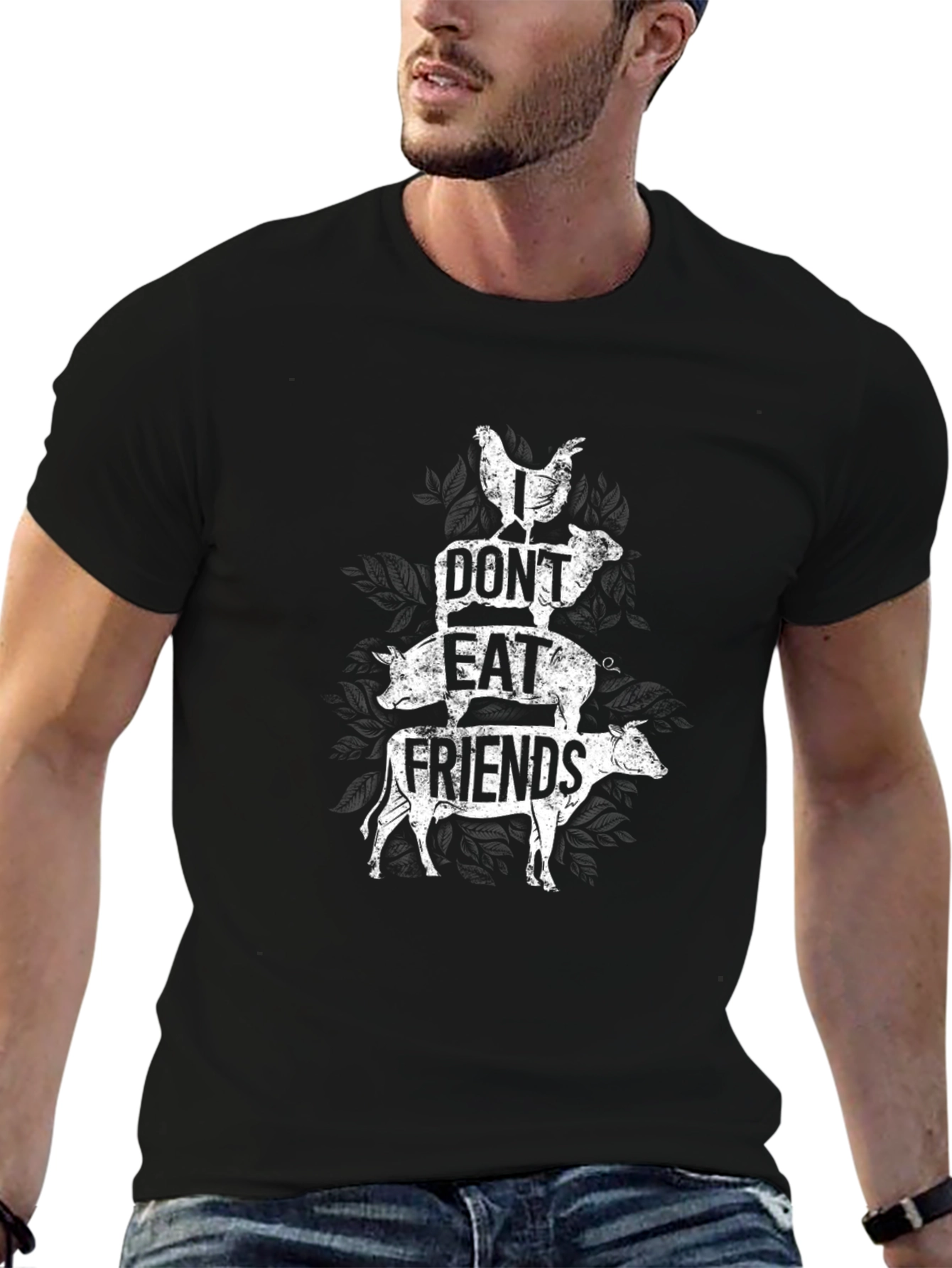 Vegan T-Shirt: I Dont Eat Friends Animal Stack