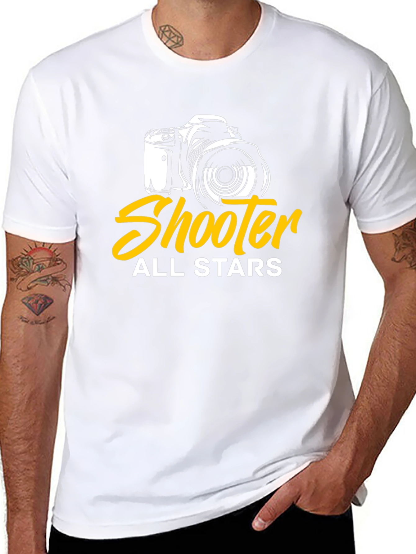 Shooter All Stars Camera Graphic Black T-Shirt