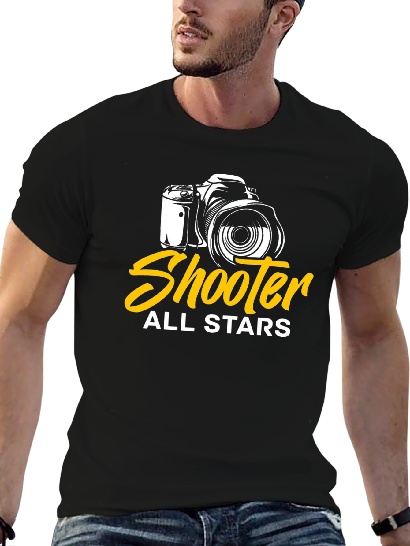 Shooter All Stars Camera Graphic Black T-Shirt