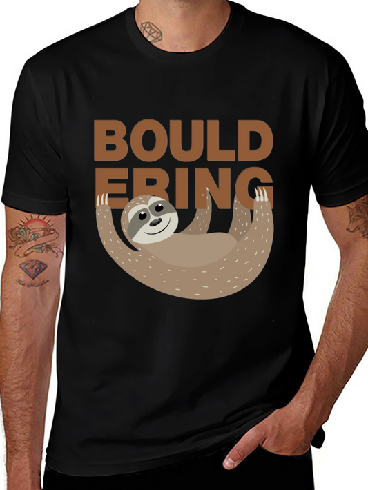 Bouldering Sloth Graphic Tee - Black