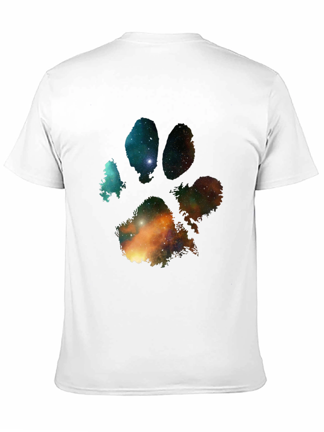 Galaxy Paw Print Graphic Tee - Mens Black T-Shirt