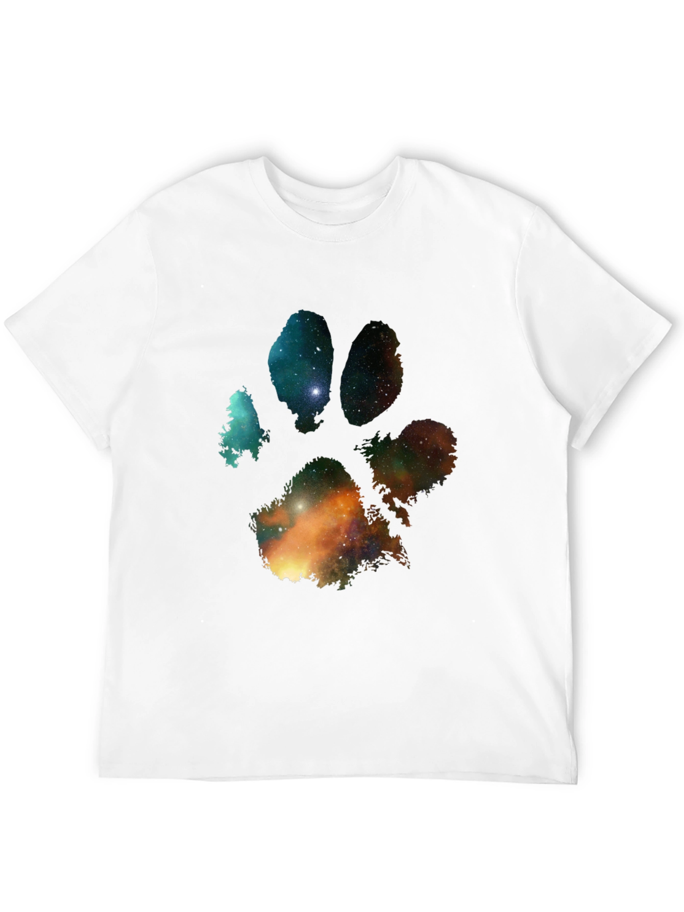 Galaxy Paw Print Graphic Tee - Mens Black T-Shirt
