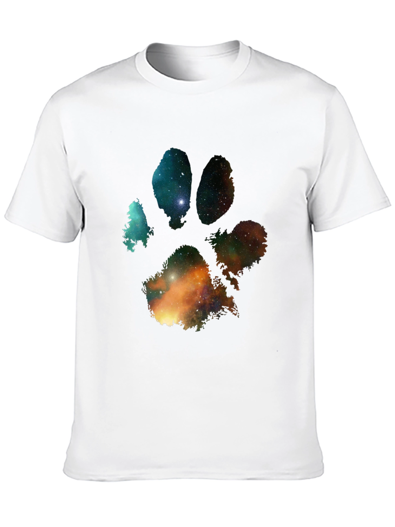 Galaxy Paw Print Graphic Tee - Mens Black T-Shirt