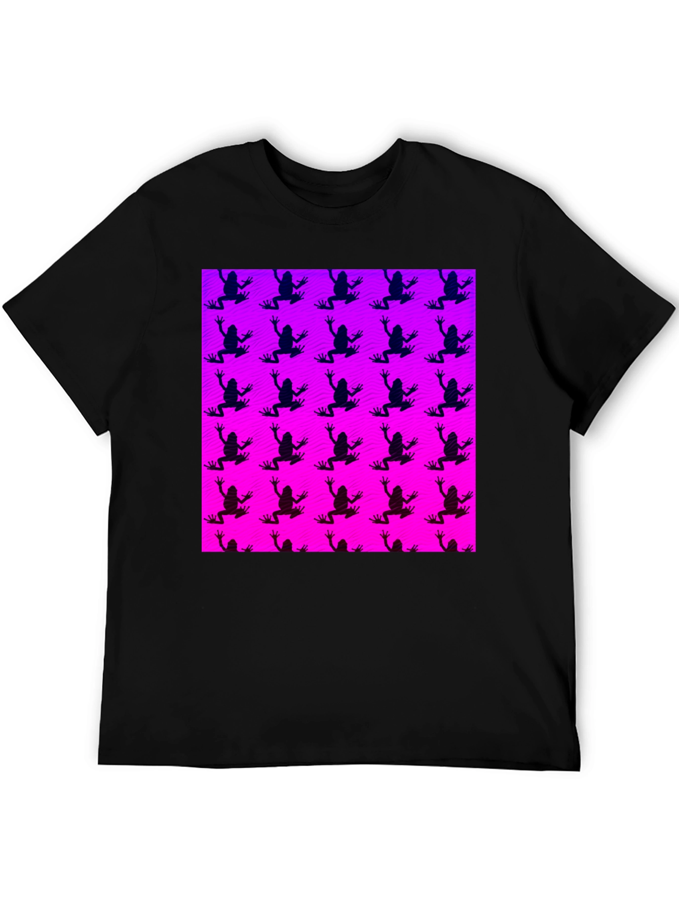 Frog Pattern Graphic Tee - Trendy Design