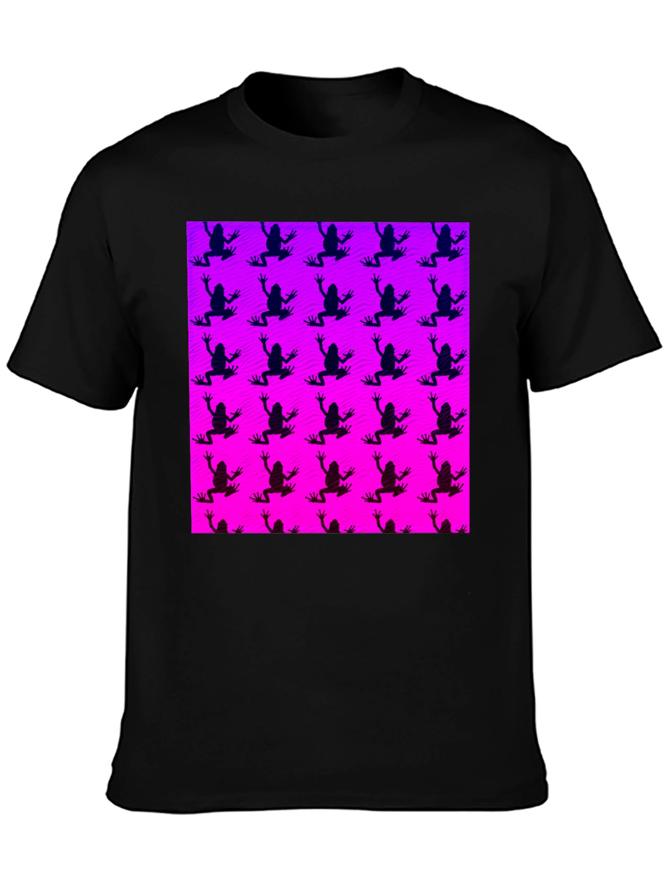 Frog Pattern Graphic Tee - Trendy Design