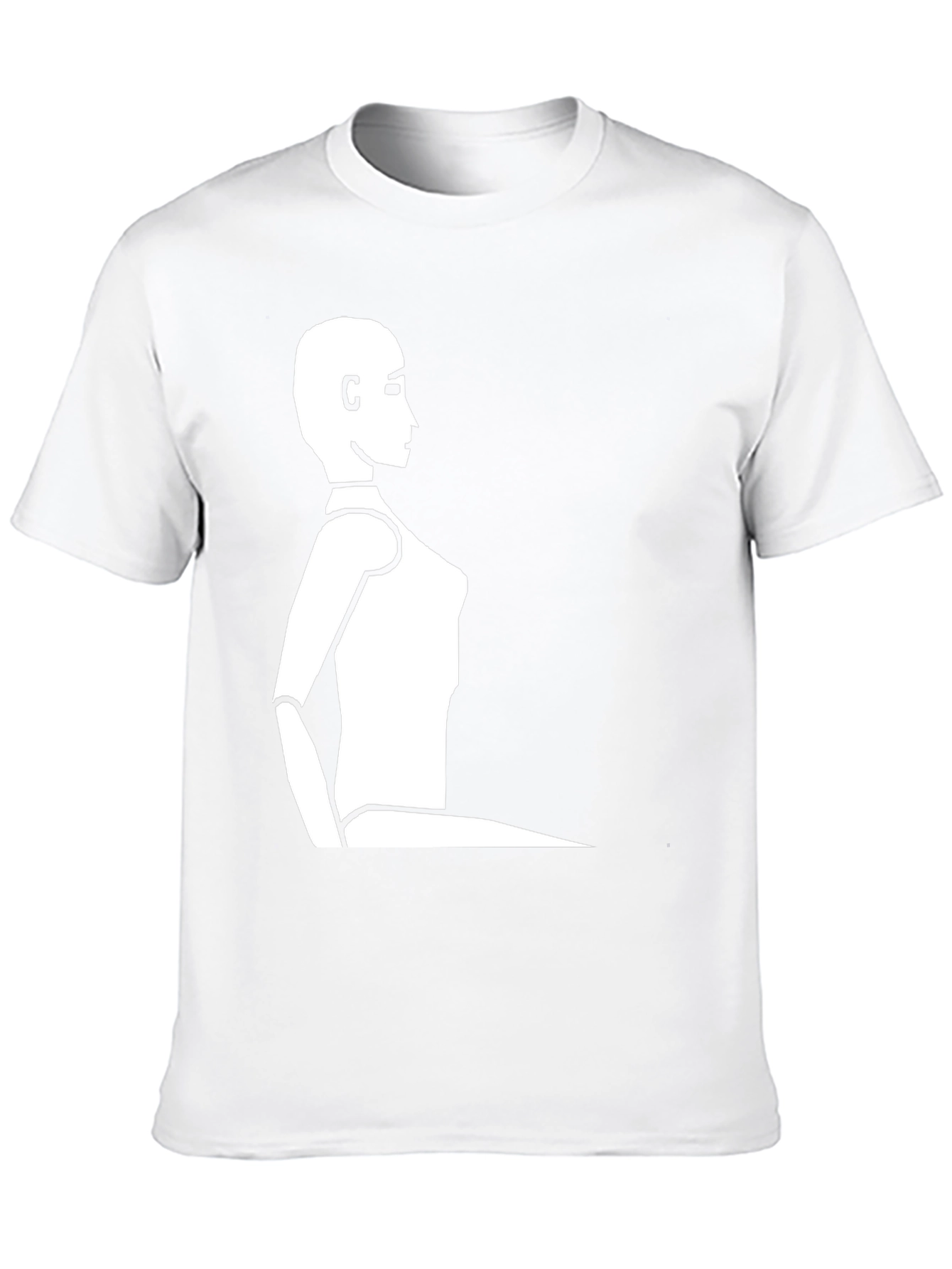 Minimalist Robot Silhouette Black T-Shirt