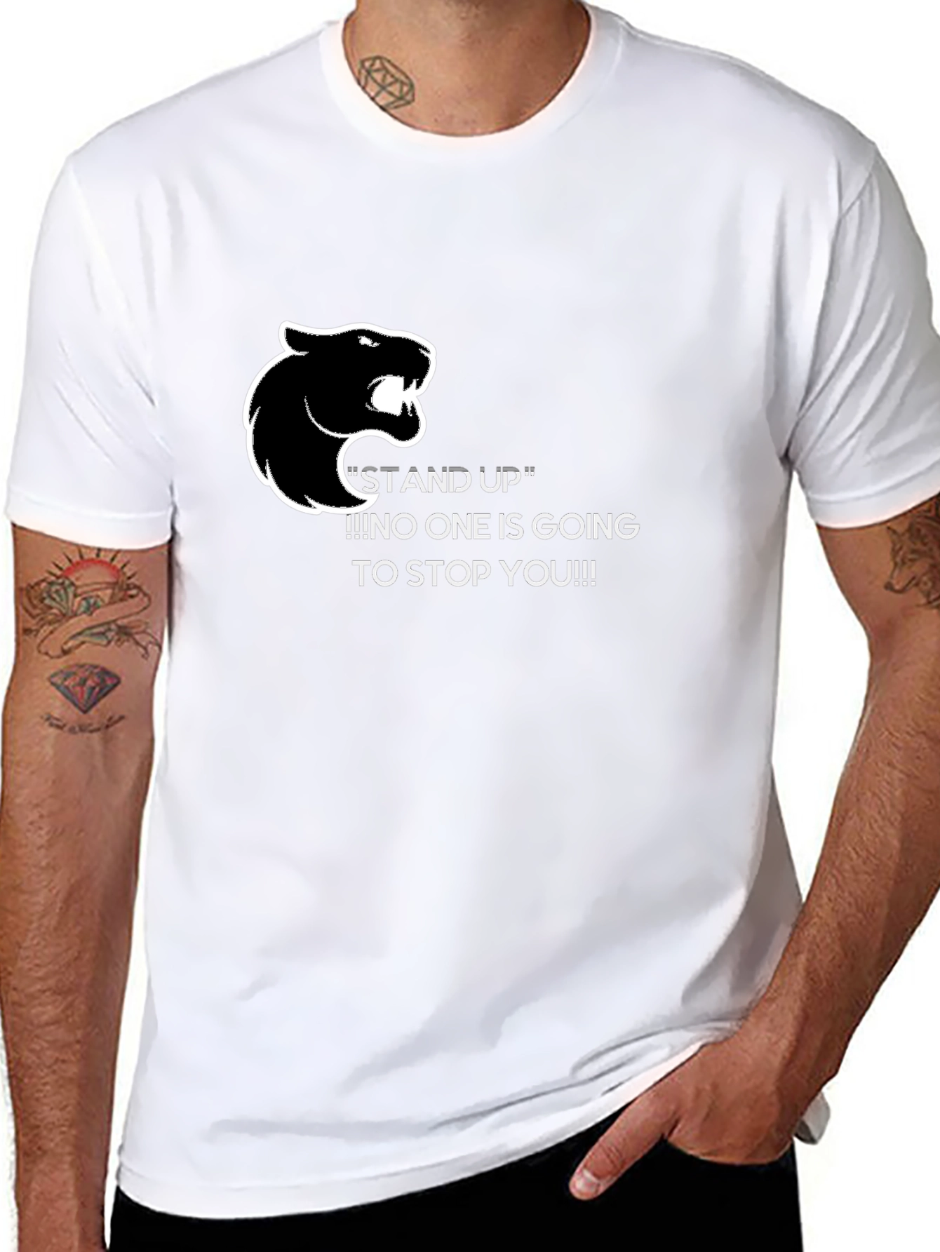 Stand Up Graphic Tee - Black Panther Motivation