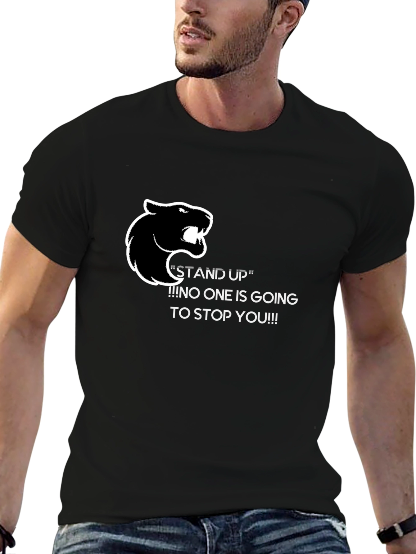 Stand Up Graphic Tee - Black Panther Motivation