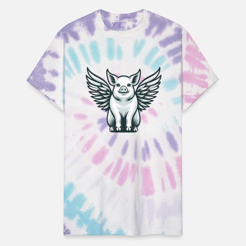 Domestic Pig Angel Silhouette with Wings