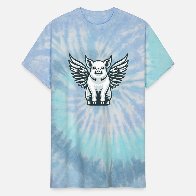 Domestic Pig Angel Silhouette with Wings